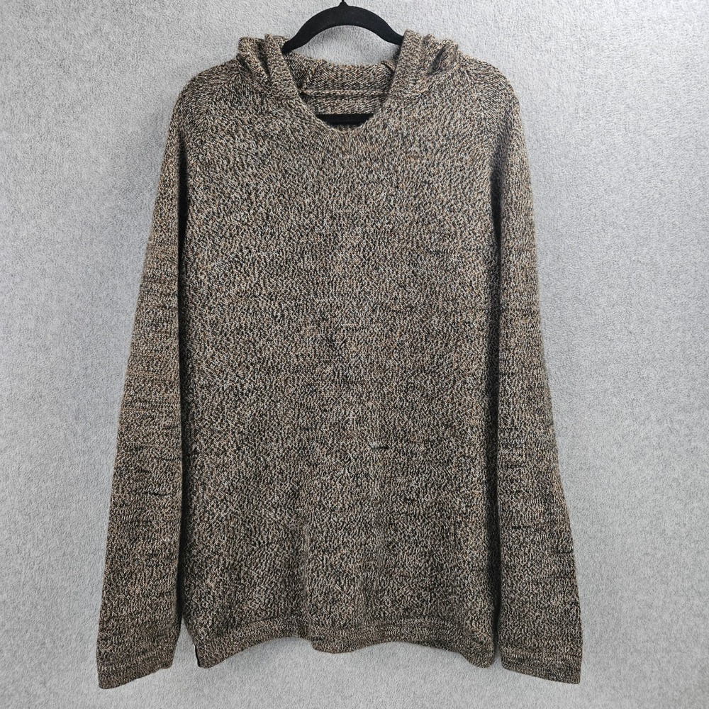 PAKA | Alpaca Wool Blend Knit Vida Hoodie Sweater Brown Marl Handmade Rocio M XL